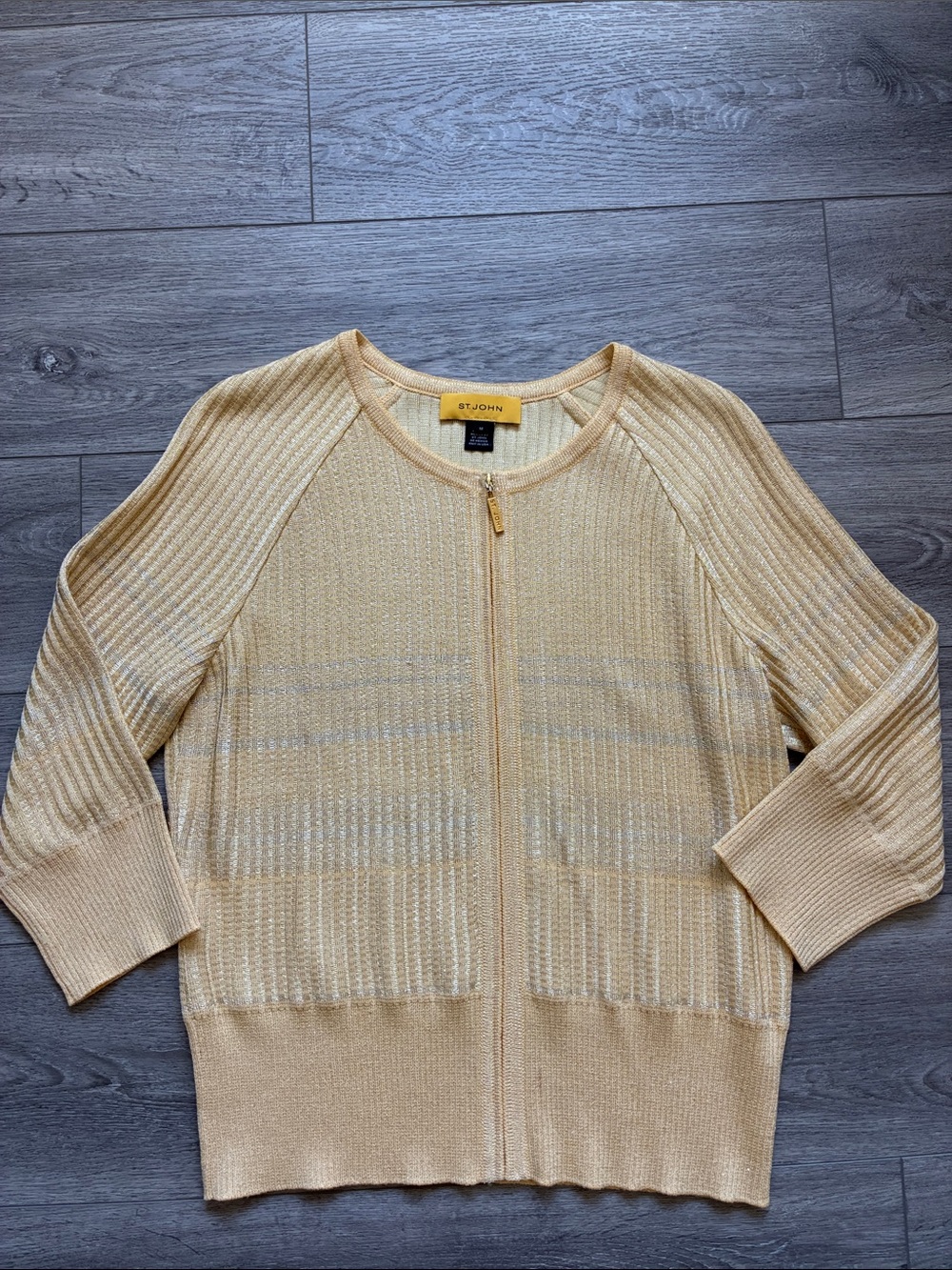St John Gold & Silver Zip-Front Knit Sweater
Size medium - Picture 5 of 8